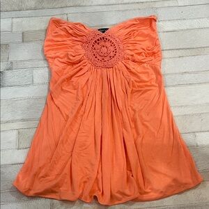 Sky Vibrant Orange Strapless top